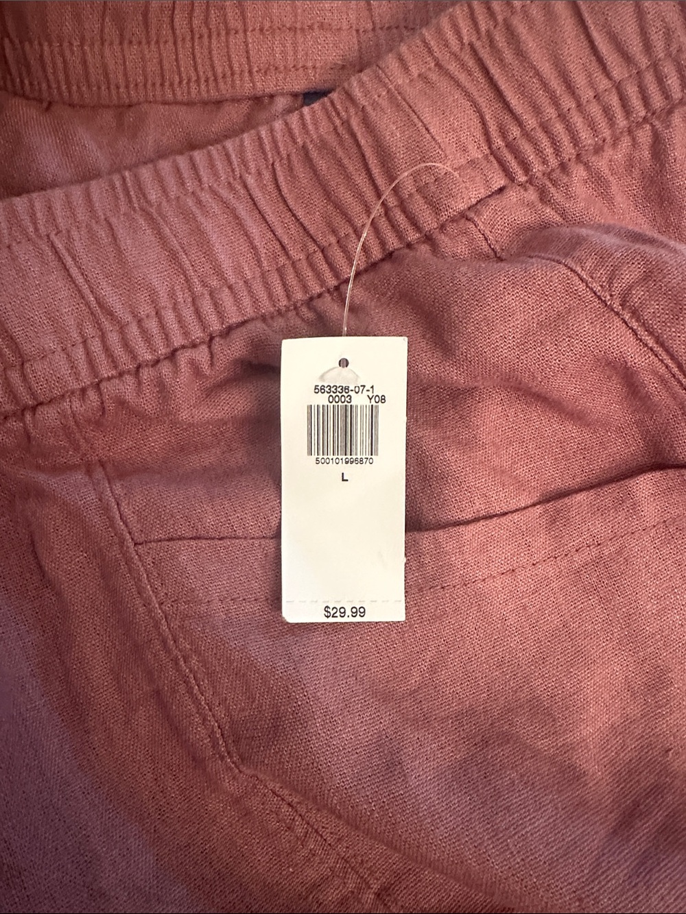 Old Navy Mauve Pull-On Linen Blend Shorts - Picture 3 of 5